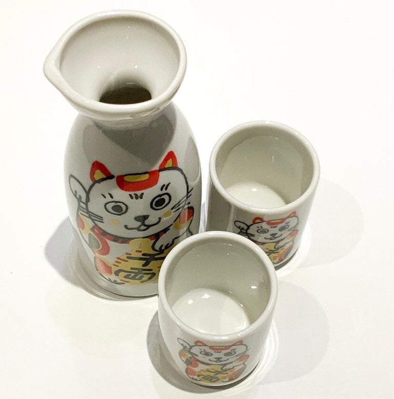 福楽酒器揃 招き猫Sake set Manekineko だるまSake set Daruma