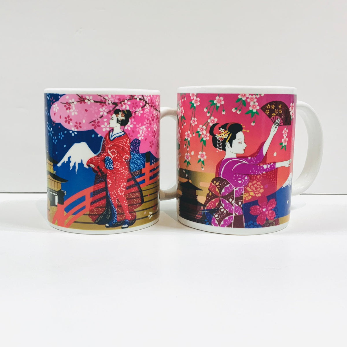 温感 マグ 温度で絵が変わる ふしぎ マグカップ 舞妓 扇子 花見