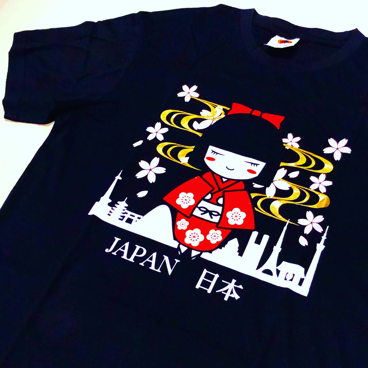 お土産Tシャツ JAPAN こけし kokeshi doll SALE 日本 東京 お