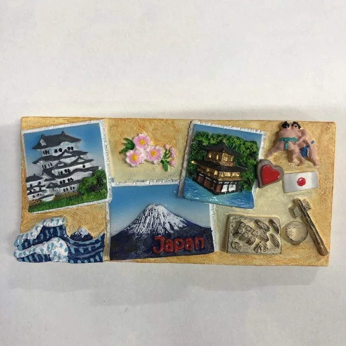 マグネット スクラップ風JAPAN 富士山 金閣寺 お城 Magnets ご