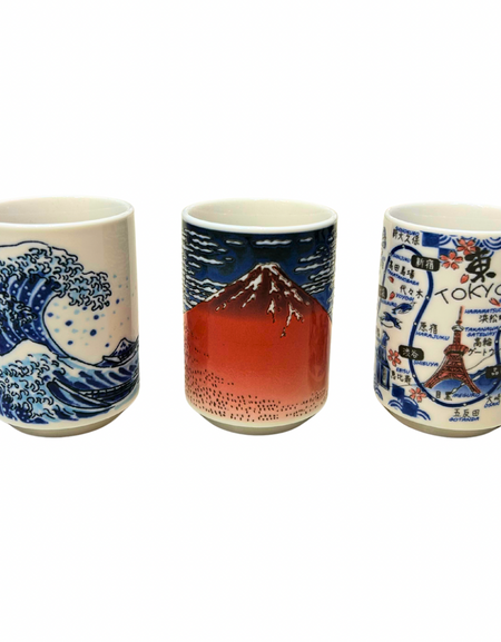 北斎 寿司湯吞 HOKUSAI Teacups