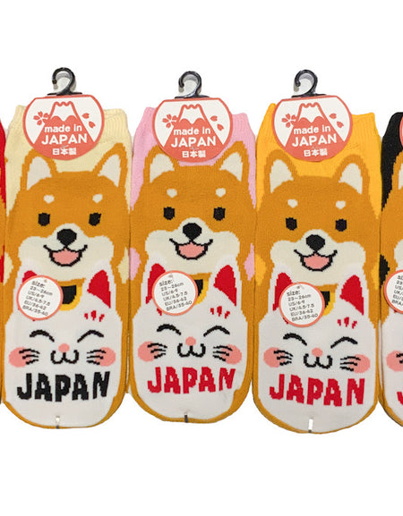 先丸ソックス　柴犬と招き猫