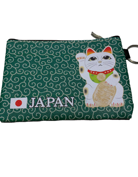 和柄ミニポーチ　招き猫　神奈川沖浪裏　舞妓