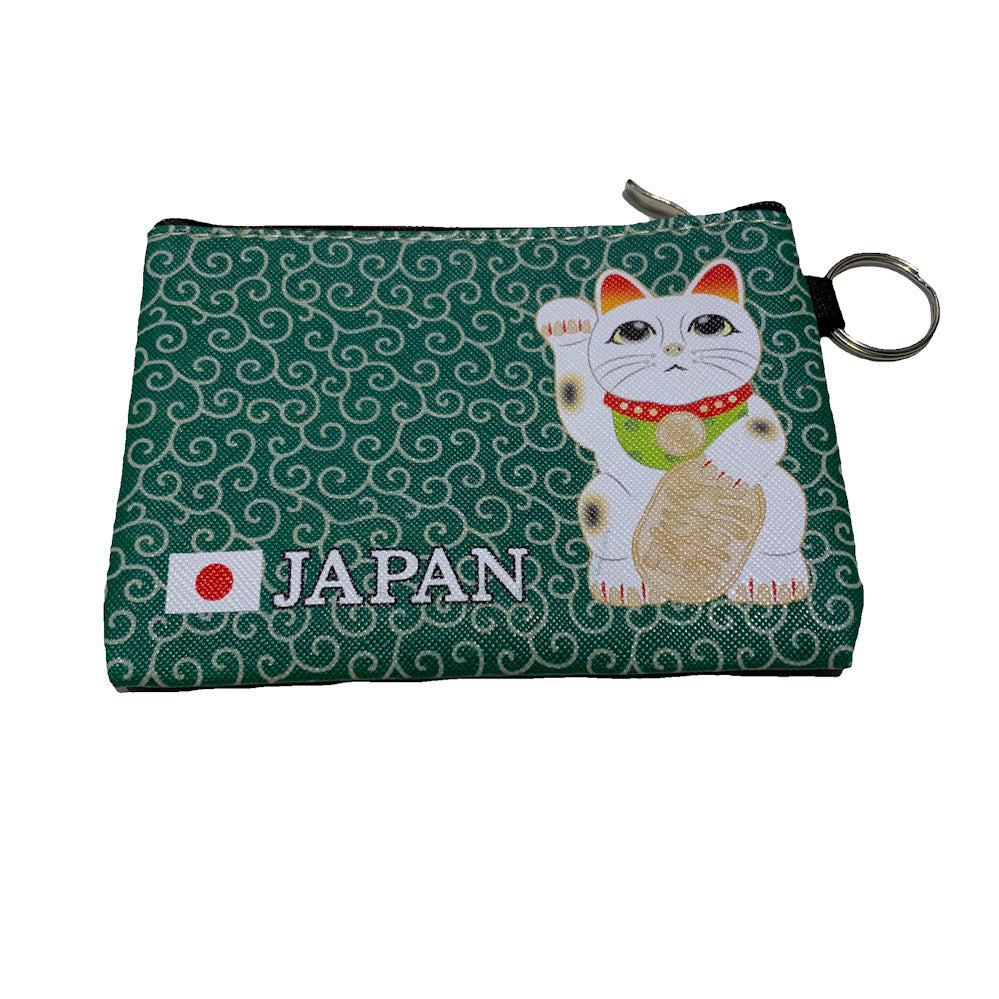 和柄ミニポーチ　招き猫　神奈川沖浪裏　舞妓