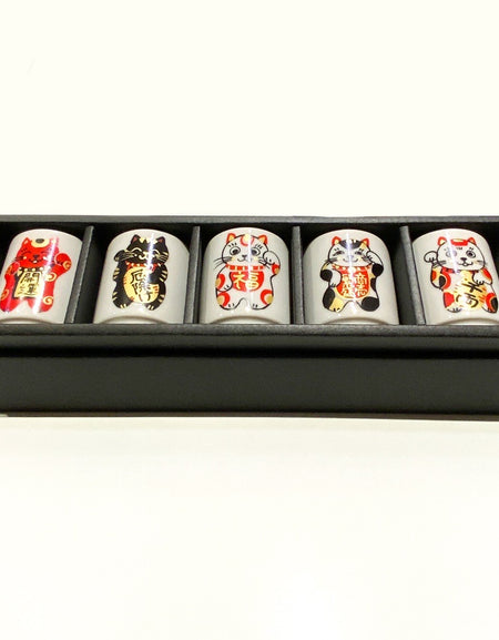 福楽　招き猫　だるま　切立ぐい呑み揃