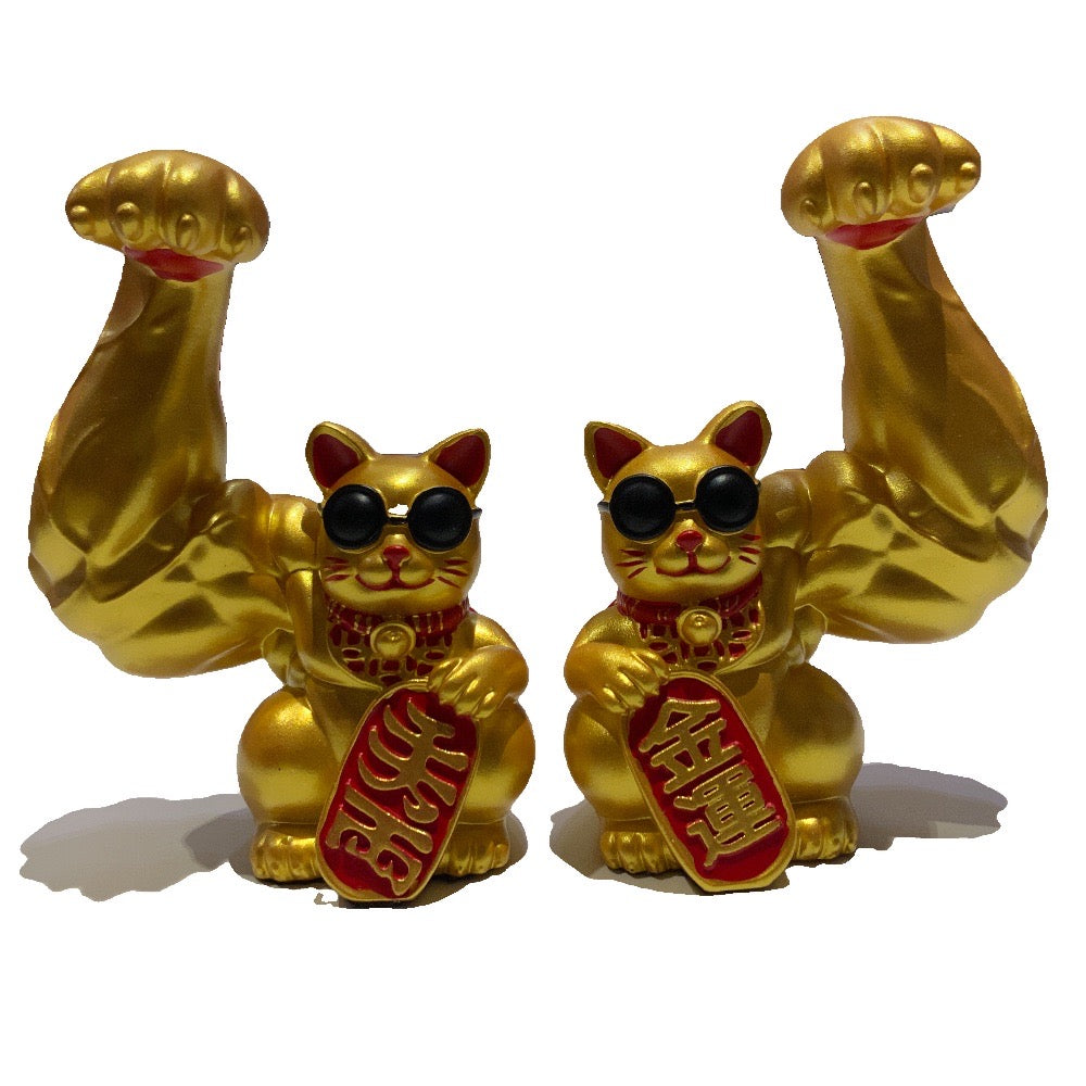 マッチョ　マッスルペア　招き猫　Macho Muscle Pair Lucky Cat