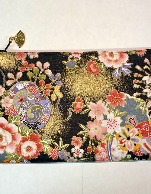 ギャラリービューアに画像を読み込む, 日本製 花小紋 金扇付 角平ポーチ
