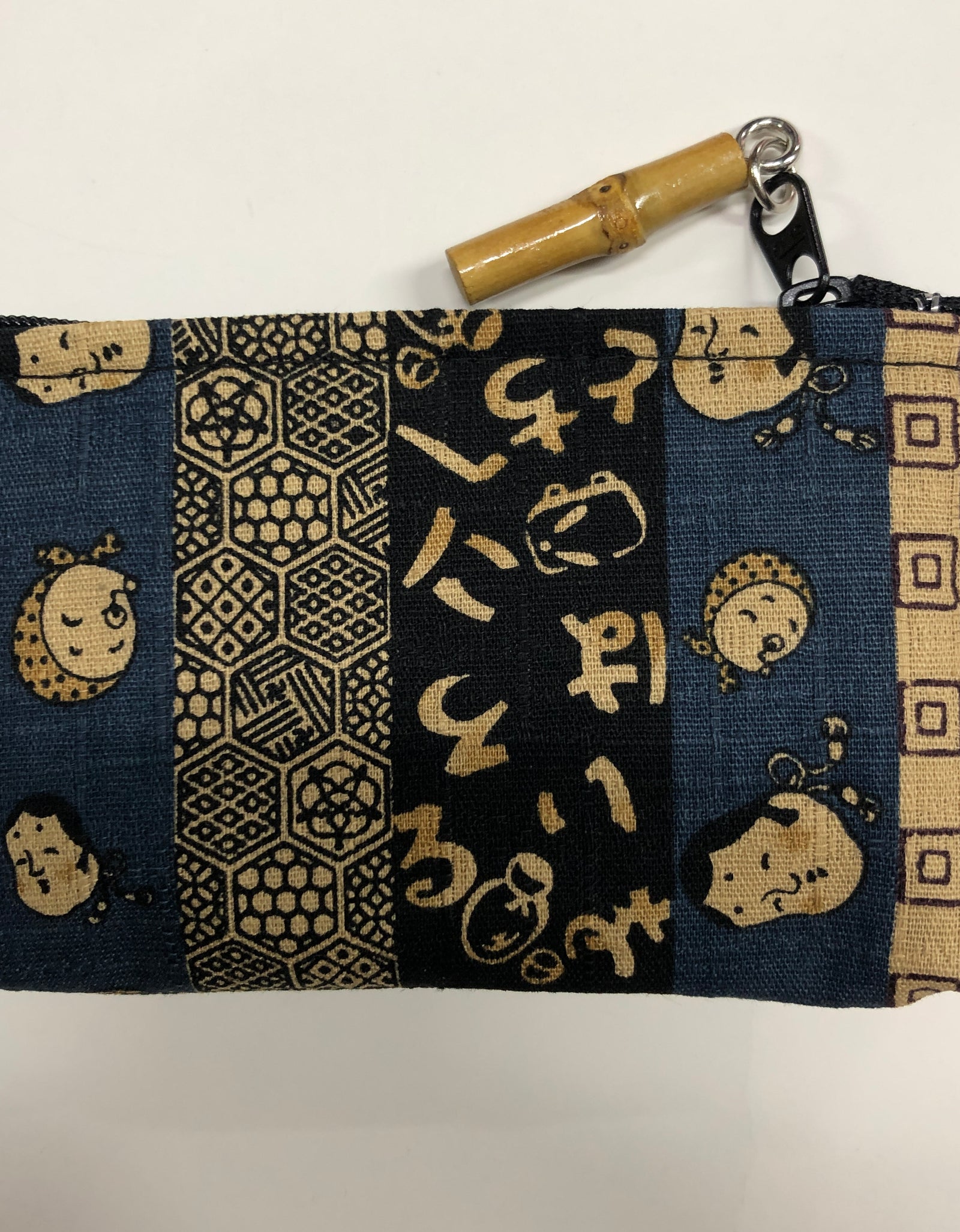 日本製 時代小紋 竹玉付 小銭入