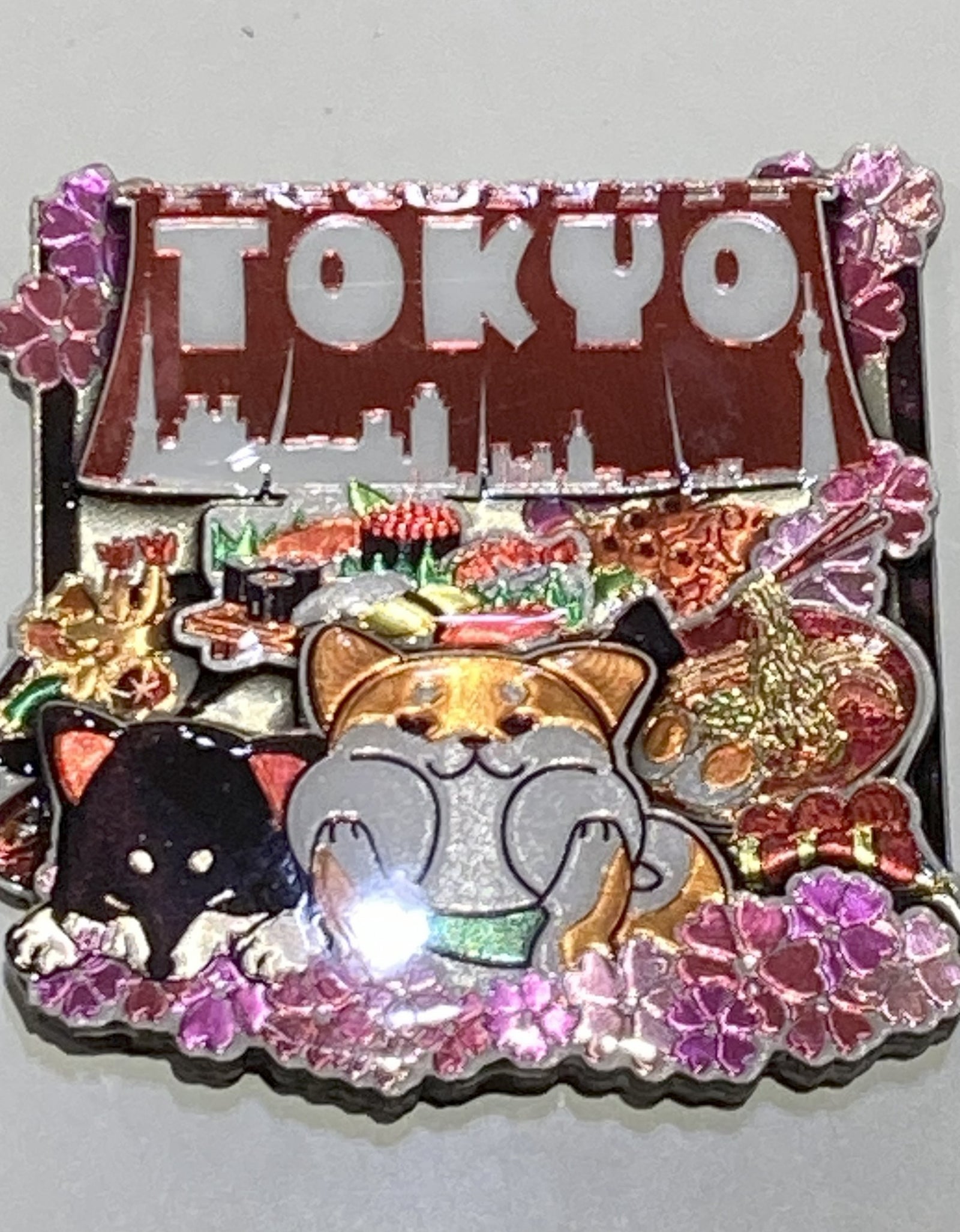 木製マグネット 柴犬グルメ（東京）shiba inu TOKYO