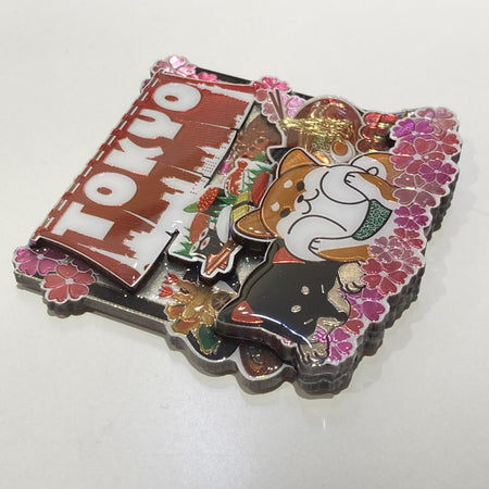 木製マグネット 柴犬グルメ（東京）shiba inu TOKYO