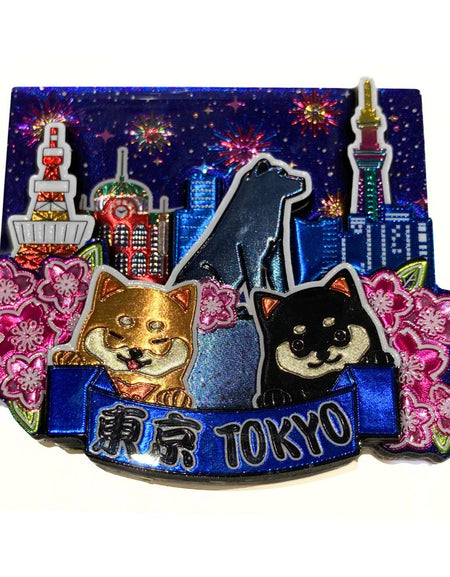 木製マグネット TOKYO ハチ公夜景