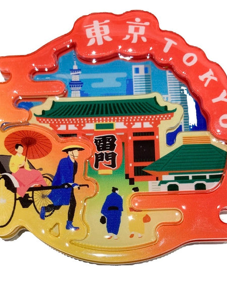 アクリル マグネット 雷門と人力車