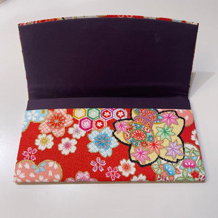 日本製 花小紋 ちりめん 長財布 お札入れ