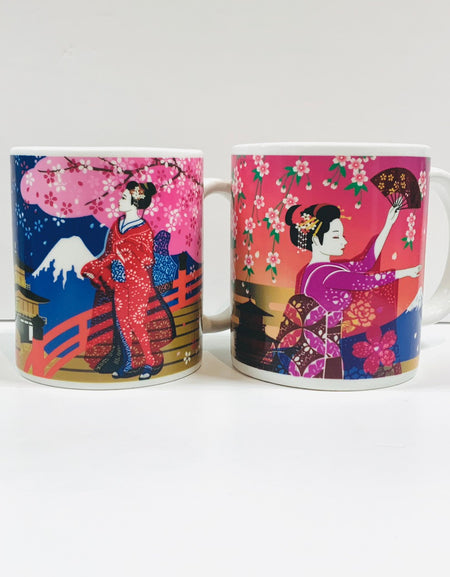 温感 ふしぎ マグカップ 扇子 花見