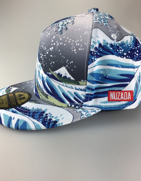 北斎 浪裏 総柄 Cap