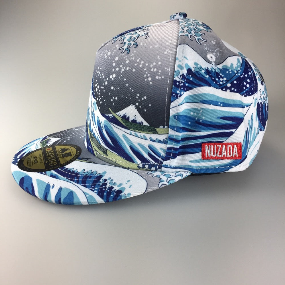 北斎 浪裏 総柄 Cap