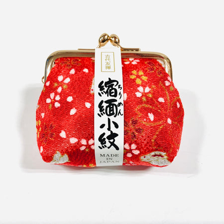 日本製 ちりめん がま口 小銭入れ　