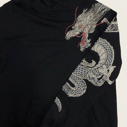 evisu dragon design 刺繍　フーディー　ジップ　パーカー　長袖