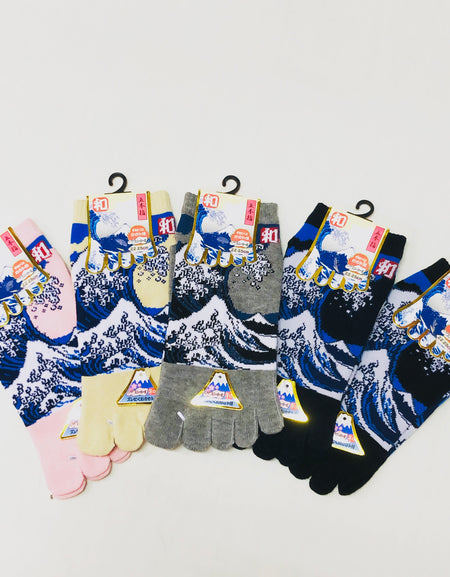 五本指ソックス レディース 北斎 浪裏