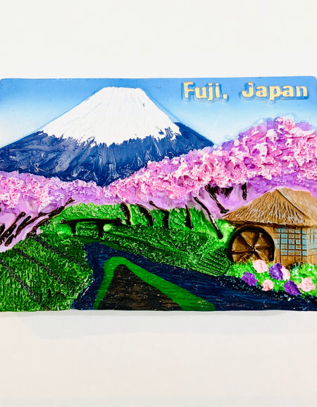 マグネット 富士と水車　