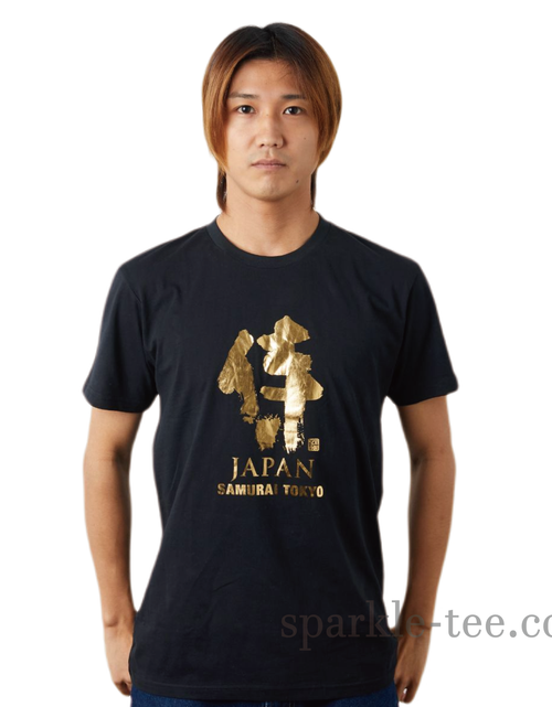 東京 お土産 侍 金箔 Tシャツ TOKYO SAMURAI JAPAN 外国人 人気 