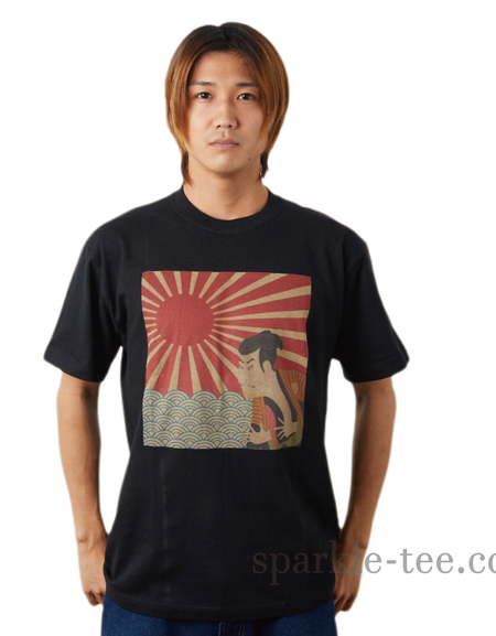 和柄Tシャツ　写楽