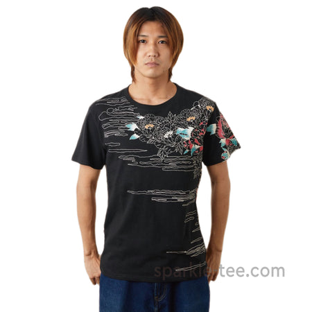 抜染 和 和柄 日本 お土産 Tシャツ 赤富士 葛飾 北斎 浮世絵 富士 